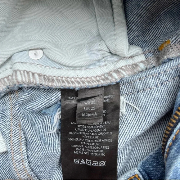 BDG (Urban Outfitters) NWT Denim Midi High Rise Raw Hem Distressed Size 25 - Picture 11 of 13